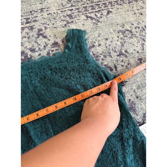 NWT Teal Full Lace Adrianna Papell Formal Cocktail Knee Length Summer Dress - Picture 11 of 11